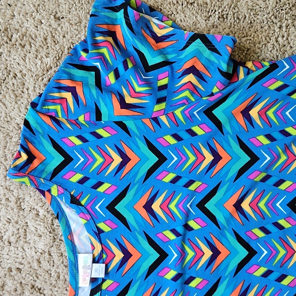 LuLaRoe Colorful Chevron Dress, Size XL - Picture 3 of 5